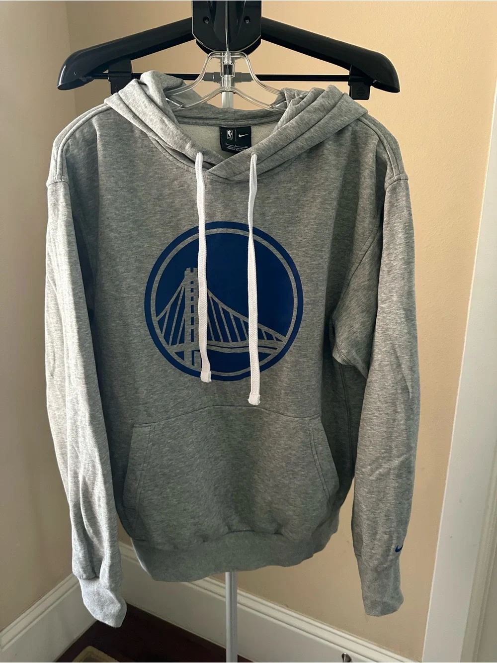 Nike Men’s Gray Pullover Hoodie with Blue Bridge Logo